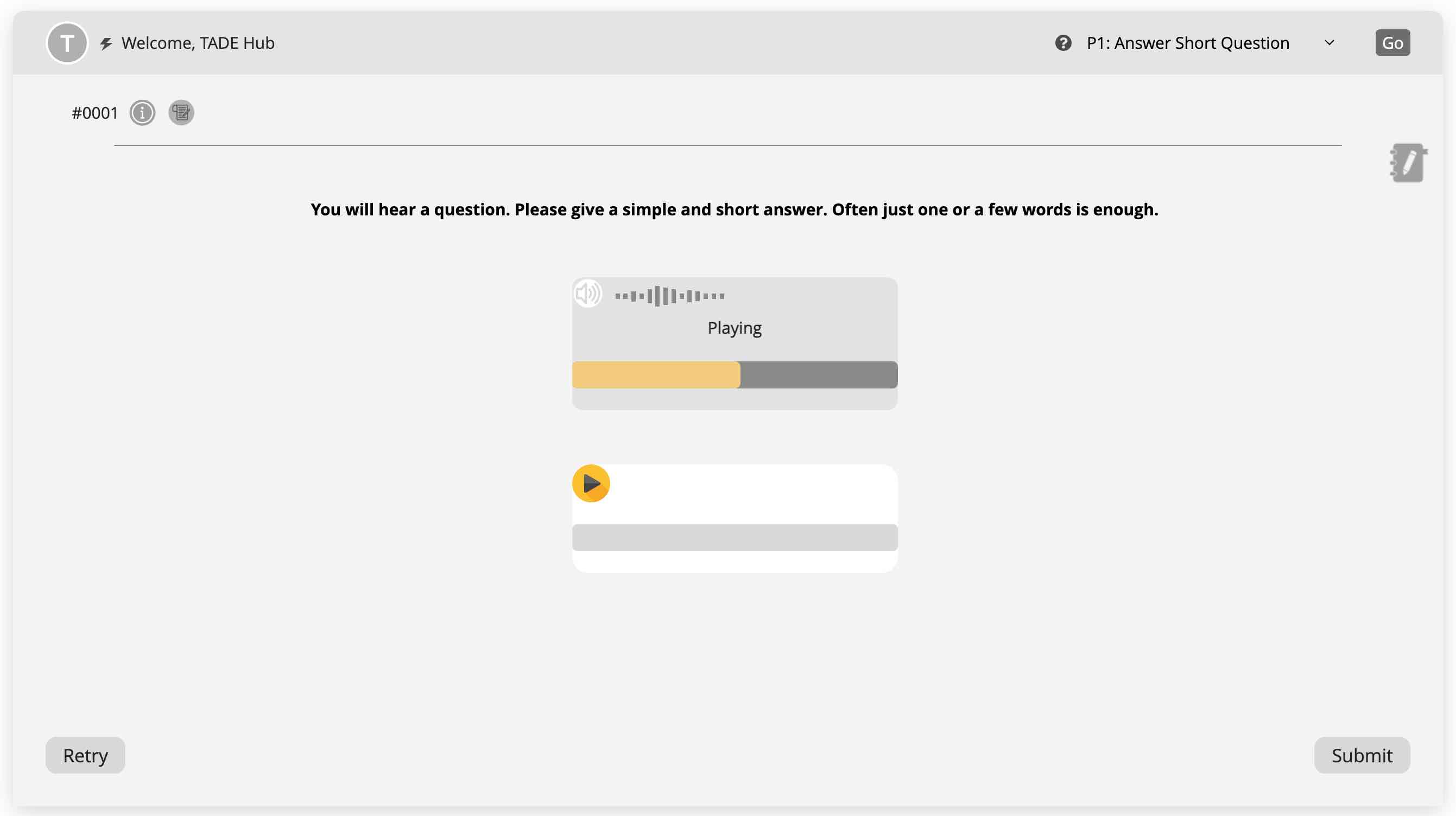 P1. Answer short question, PTE Academic, Pearson Test of English, PTE Practice Platform, PTE Preparation Materials