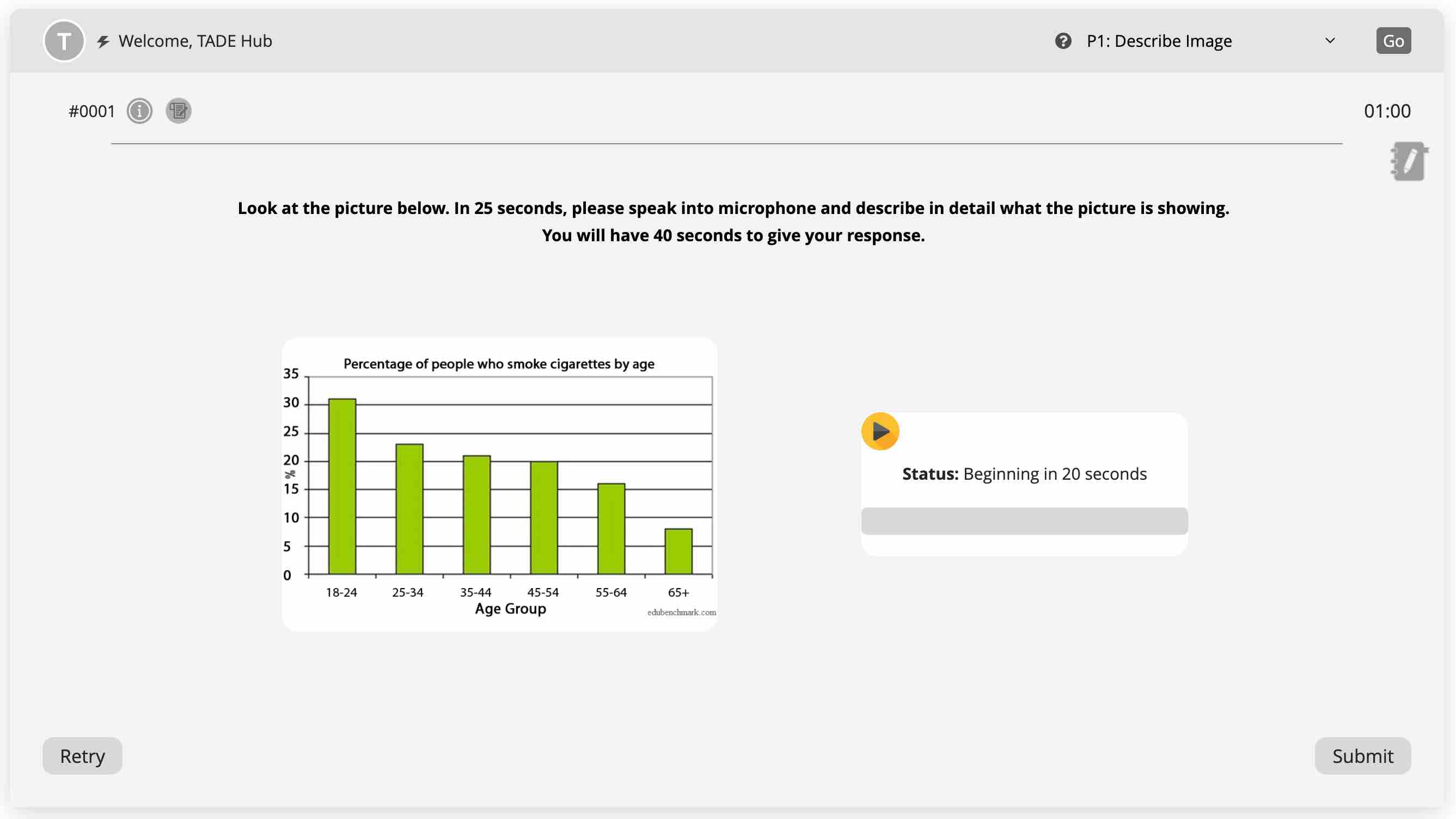 P1. Describe Image, PTE Academic, Pearson Test of English, PTE Practice Platform, PTE Preparation Materials